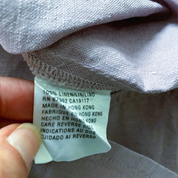 Sigrid Olsen 100% Linen Button Down Top Size 10 Vintage - Picture 5 of 8